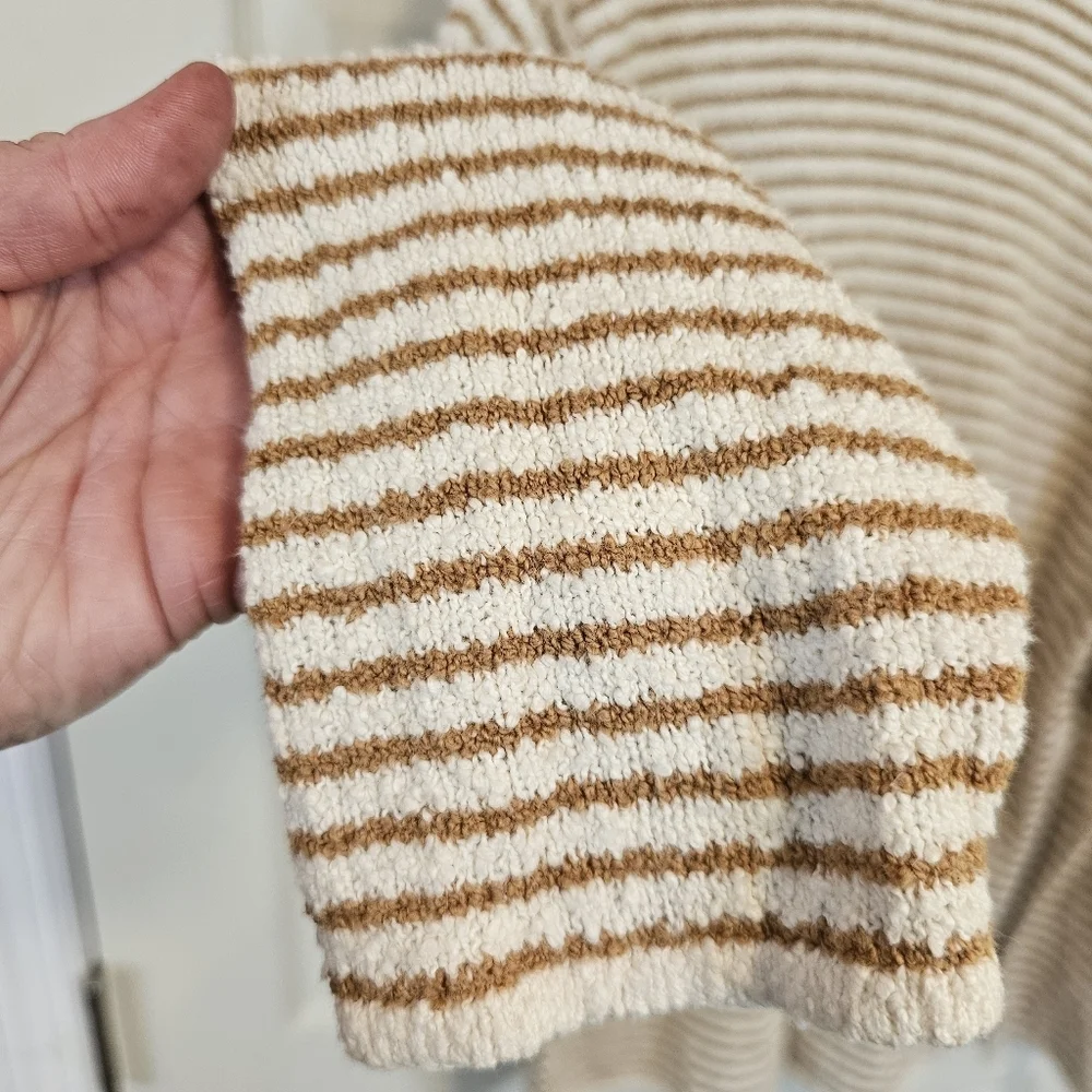 J. Crew Textured Striped Knit Mock Neck Pullover Sweater Plus Size